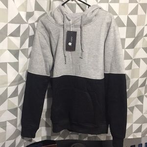 Drawstring Color Block Pullover Hoodie Men Clothes